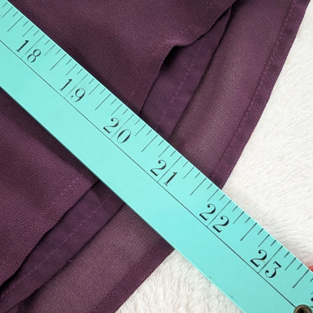 Rebecca Minkoff Ceri Purple Ruffle Neck Puff Sleeve Blouse - Small - Picture 7 of 8